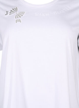 ZizziT-Shirt aus Bio-Baumwolle mit Schleifendetail, Bright White, Packshot image number 2