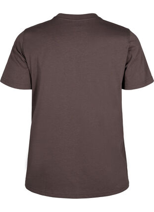 ZizziBasic-T-Shirt aus Baumwolle mit Rundhalsausschnitt, Chocolate Martini, Packshot image number 1