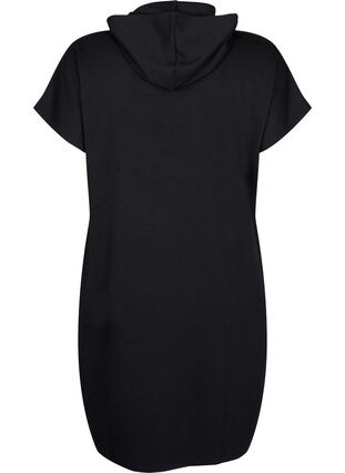 Zizzi Sweatshirtkleid mit kurzen Ärmeln aus Modal-Mix, Black, Packshot image number 1
