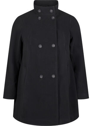 ZizziKurzer A-linienförmiger Trenchcoat, Black, Packshot image number 0