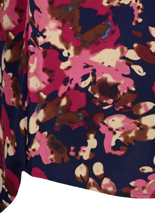 Zizzi Kleid mit Aufdruck und kurzen Ärmeln, Ev.Bl.PurpleFl.AOP, Packshot image number 3