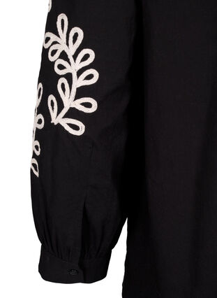 ZizziLockeres Baumwollshirt mit Stickerei., Black, Packshot image number 4