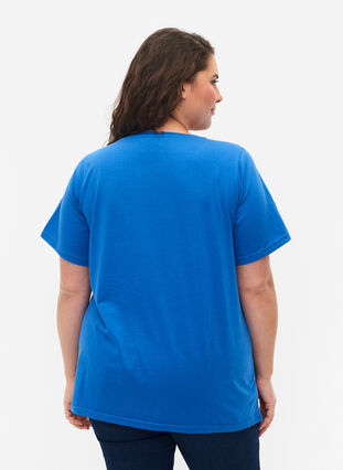 Zizzi FLASH - T-Shirt mit Motiv, Strong Blue, Model image number 1