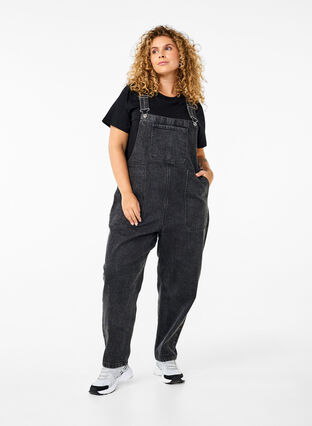 ZizziJeans-Overall, Dark Grey Denim, Model image number 0