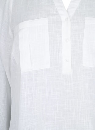 Zizzi Tunika aus Baumwolle mit 3/4-Ärmeln, Bright White, Packshot image number 2