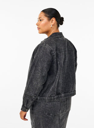 ZizziDenim-Jacke mit verdecktem Reißverschluss, Dark Grey Denim, Model image number 1