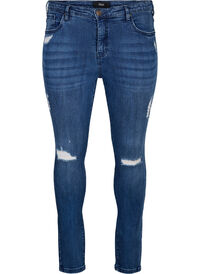 Super-Slim Amy Jeans mit Abnutzungsdetails