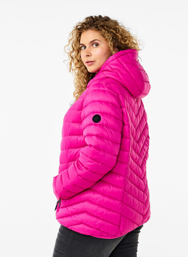 ZizziLeichte Jacke mit Kapuze, Fuchsia Red, Model image number 1