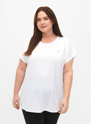 ZizziKurzarm Trainingsshirt, Bright White, Model image number 0