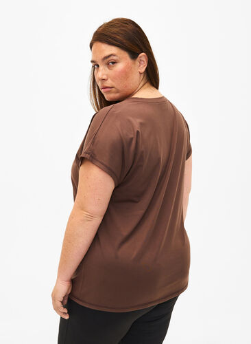 Zizzi Kurzärmeliges Trainings-T-Shirt, Chocolate Martini, Model image number 1