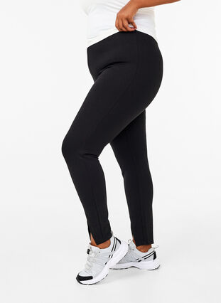 ZizziViskose-Leggings mit Schlitzen vorne, Black, Model image number 0