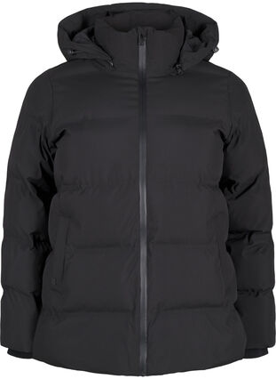 ZizziKurze Steppjacke mit Kapuze, Black, Packshot image number 0