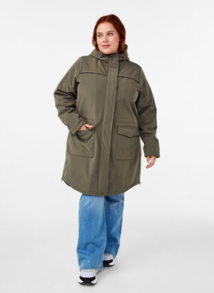 ZizziWasserabweisende Softshell-Jacke mit Steppfutter, Tarmac, Model image number 4