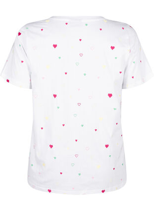 ZizziT-Shirt aus Bio-Baumwolle mit Herzen, White Heart Emb., Packshot image number 1