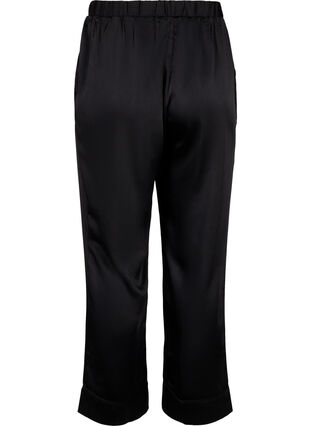 ZizziPyjama-Hose aus Satin mit elastischem Bund, Black, Packshot image number 1