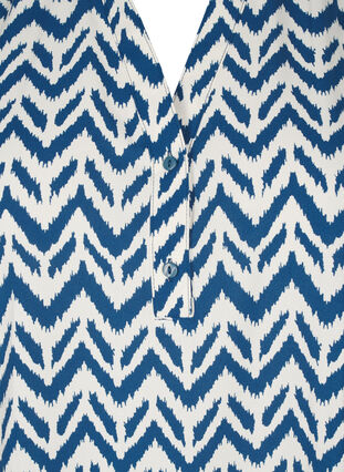 ZizziLangärmelige Hemdbluse mit V-Ausschnitt, OFF WHITE ZIG ZAG, Packshot image number 2