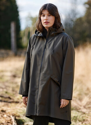 ZizziRegenjacke mit Taschen und Kapuze, Grape Leaf, Image image number 0