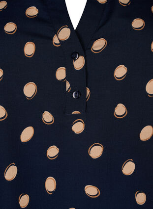 ZizziFLASH – Langärmlige Bluse mit Druck, Blue Double Dot, Packshot image number 2