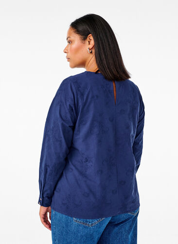 ZizziLangärmlige Bluse mit Stickereien, Naval Academy, Model image number 1