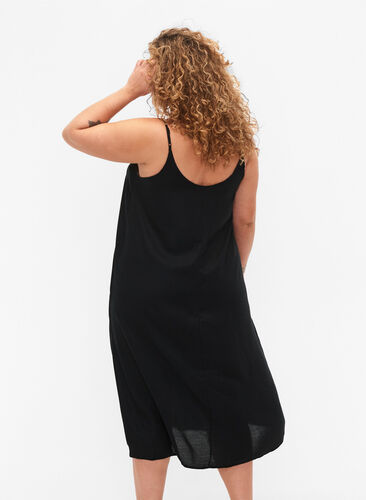 Zizzi Ärmelloses Midi-Kleid aus Viskose, Black, Model image number 1