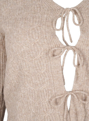 ZizziStrickjacke mit Bindedetails, Simply Taupe Mel., Packshot image number 2