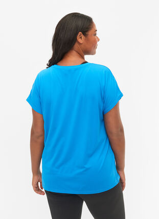 Zizzi Kurzarm Trainingsshirt, Brilliant Blue, Model image number 1