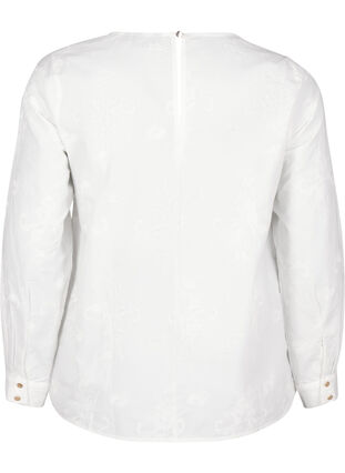 ZizziLangärmlige Bluse mit Stickereien, Bright White, Packshot image number 1