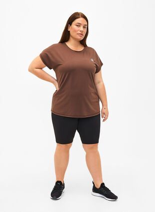 Zizzi Kurzärmeliges Trainings-T-Shirt, Chocolate Martini, Model image number 2