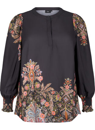 ZizziBluse mit Paisley-Druck, Black Paisley, Packshot image number 0