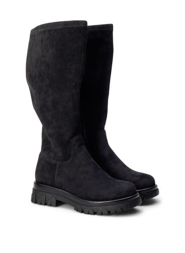 ZizziExtra-Weite - Stiefelette aus Wildlederimitat, Black, Packshot image number 1