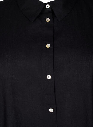 Zizzi Langes Hemd aus Baumwollmischung mit Leinen, Black, Packshot image number 2