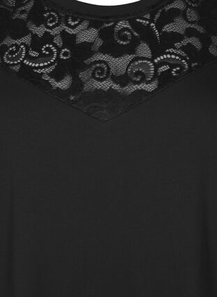 ZizziKurzes Sweatkleid mit Spitzendetail, Black, Packshot image number 2