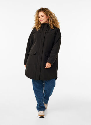 ZizziWasserabweisende Softshell-Jacke mit Steppfutter, Black, Model image number 2