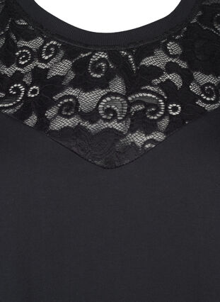 ZizziSweatshirt mit Spitzendetails, Black, Packshot image number 2