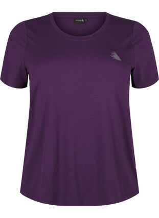 ZizziSchmal geschnittenes Trainings-T-Shirt mit Rundhalsausschnitt, Purple Pennant, Packshot image number 0