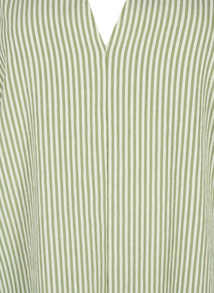 Gestreiftes Kleid mit 3/4-Ärmeln, Green Stripe, Packshot image number 2