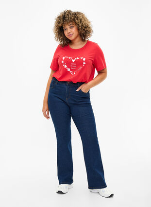 Zizzi FLASH - T-Shirt mit Motiv, High Risk Red Heart, Model image number 2