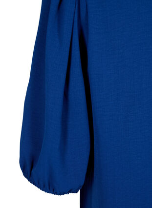 ZizziBluse mit kurzem Arm und Schleife hinten, Estate Blue, Packshot image number 3