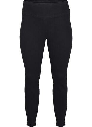 ZizziDehnbare Jeggings mit hoher Taille, Black, Packshot image number 0