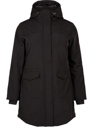 ZizziWasserabweisende Softshell-Jacke mit Steppfutter, Black, Packshot image number 0