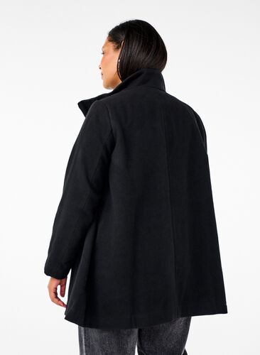 ZizziKurzer A-linienförmiger Trenchcoat, Black, Model image number 1