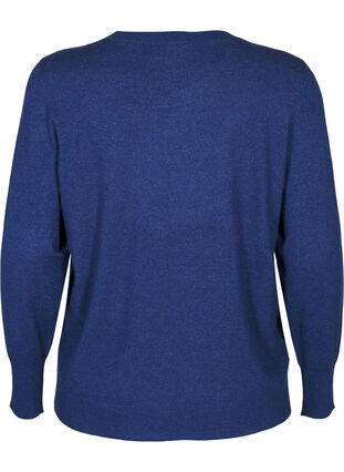 ZizziFLASH – Strickpullover mit Rundhalsausschnitt, Estate Blue Mel., Packshot image number 1