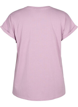 Zizzi Kurzärmeliges T-Shirt aus einer Baumwollmischung, Lavender Mist, Packshot image number 1
