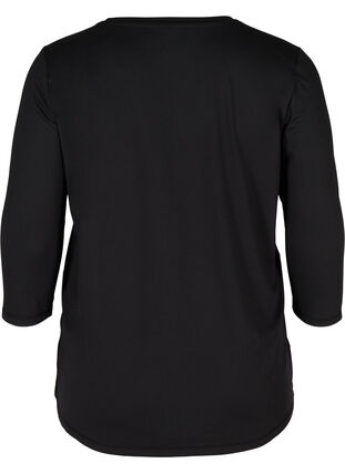 Zizzi Trainingsbluse mit 3/4 Ärmeln, Black, Packshot image number 1