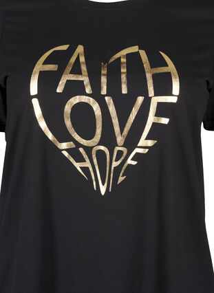 ZizziFLASH - T-Shirt mit Motiv, Black Gold Faith, Packshot image number 2