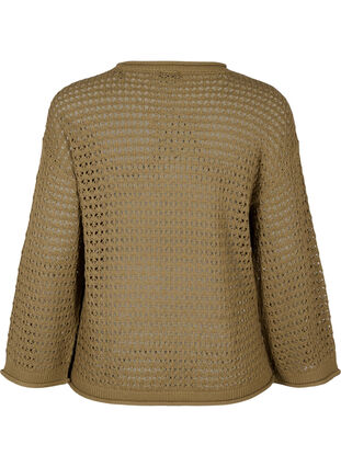 Zizzi Strickpullover mit Lochmuster, Dusky Green, Packshot image number 1