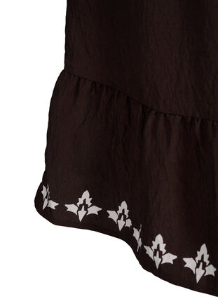 ZizziLangärmeliges Viskosekleid mit Muster, Seal Brown, Packshot image number 3