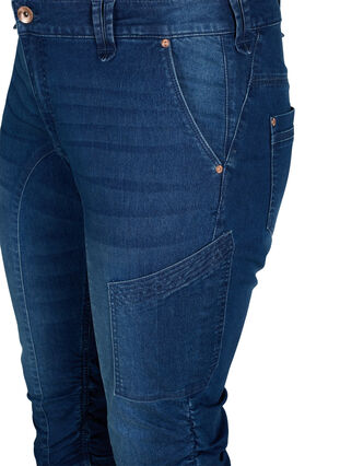 ZizziSlim Fit Caprijeans mit Taschen, Dark blue denim, Packshot image number 2