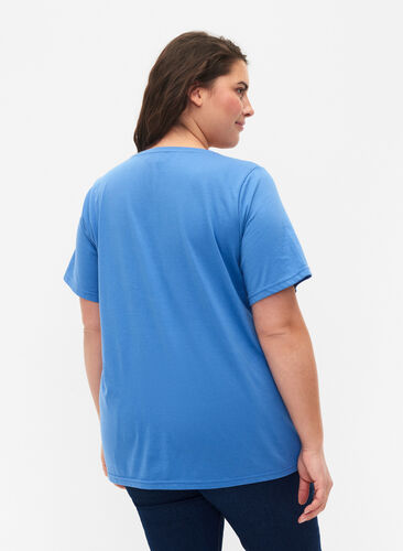 Zizzi FLASH - T-Shirt mit Motiv, Ultramarine, Model image number 1