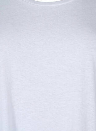 Zizzi Kurzärmeliges T-Shirt aus einer Baumwollmischung, Bright White, Packshot image number 2